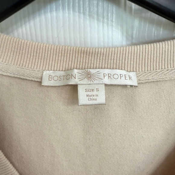 Boston Proper Blush cream Rose Gold Rivets Zip Up Jacket Cardigan S 3/4 Sleeves - Picture 3 of 6